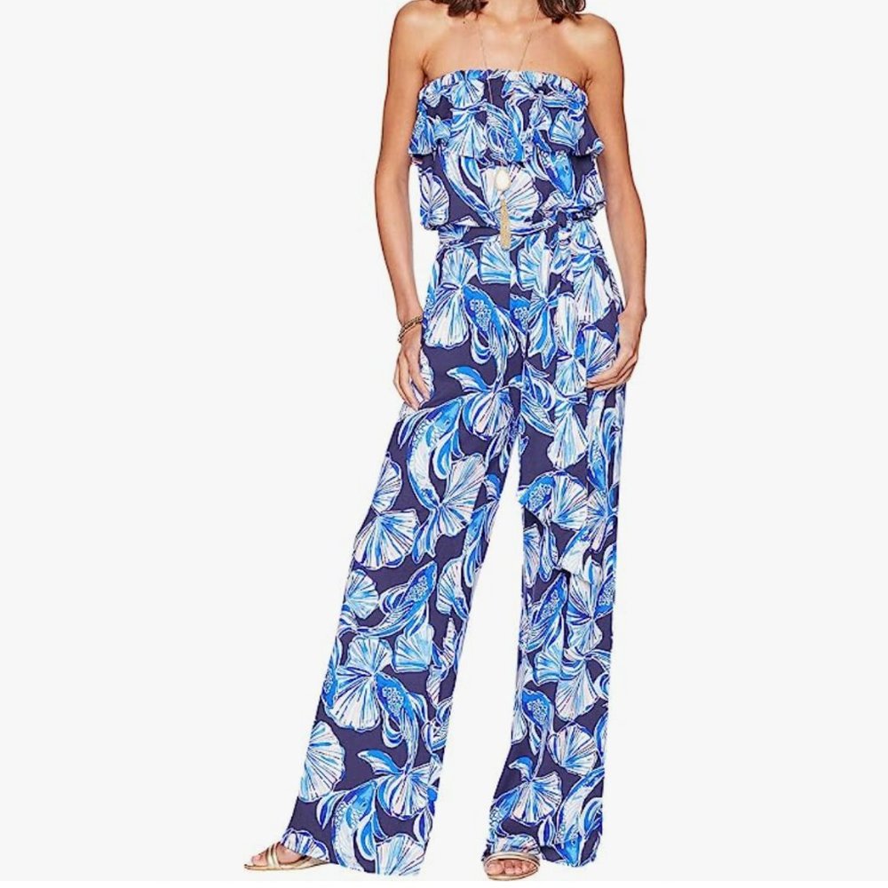 Lilly Pulitzer  Aleatha Jumpsuit - Bright Navy in Reel Life